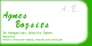 agnes bozsits business card